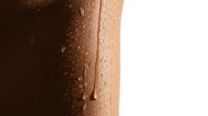 Glistening skin water droplets cling - Powered by Adobe