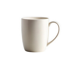 Obraz premium Simple white ceramic mug isolated on a black background