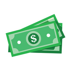 Dollar banknotes isolate on white background 