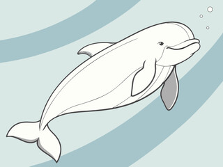 Obraz premium Dolphins, whales, underwater life, wild animals, animals in the sea, vector