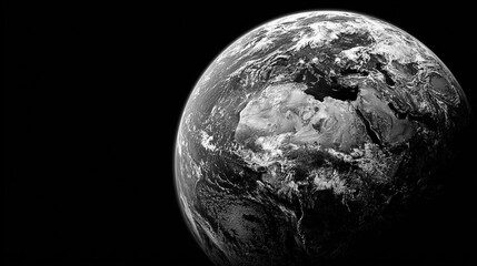 Fototapeta premium Planet Earth on Black Background with Copy Space