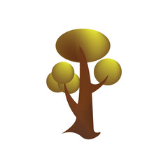 Fototapeta premium Hand Drawn Cartoon Plant Tree Vector