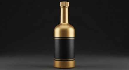 Luxury golden bottle design with elegant label for premium branding