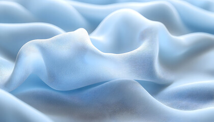 Obraz premium Soft Blue Fabric Draped in Gentle Waves