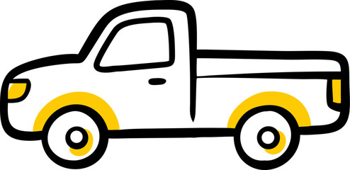 Classic pickup truck side profile illustration