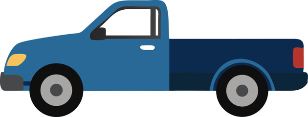 Classic pickup truck side profile illustration