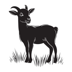 goat head Vector, goat vector illustration, goat head emblem design, Goat silhouette