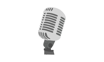 Fototapeta premium flat illustration of retro old classic radio microphone for broadcasting