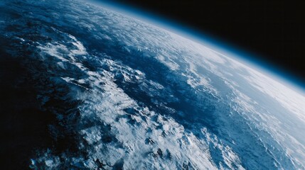 Earth's serene curve enveloped in frosty atmosphere, celestial marvel for Cosmos Day and International Astronomy Month adventurers