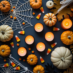 Halloween Themed pattern, seamless, vector, design, flower, wallpaper, art, floral, decoration, flowers, texture, illustration, autumn, nature, summer, decor, orange, pumpkin, leaves, black, abstracti