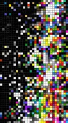 Fototapeta premium Abstract pixelated portrait, vibrant colors