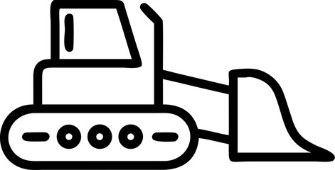 Side profile illustration of a bulldozer with a front blade