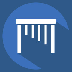 Icon Marimba. related to Instruments symbol. long shadow style. design editable