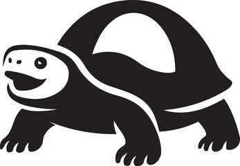 Cartoon turtle smiling face vector, Black and white turtle illustration design