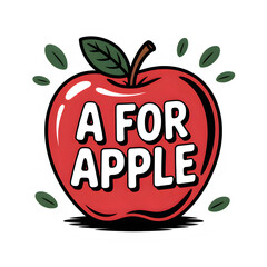 A for Apple sticker, sticker-like bruise, and 