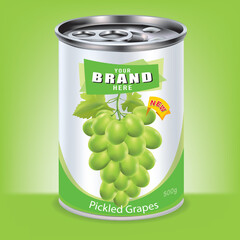 Design of pickled grapes aluminum cans