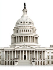 Fototapeta premium country capitol building isolated on white background government architecture stock image