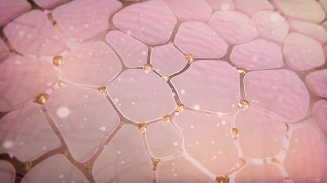 Essence oil drips into the skin, forming a barrier to resist aging of skin cellsBrightening skin tone, concept skin care beauty solution. Cosmetic ads, 3Danimation.