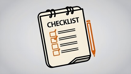 Notepad checklist icon isolated on white background

