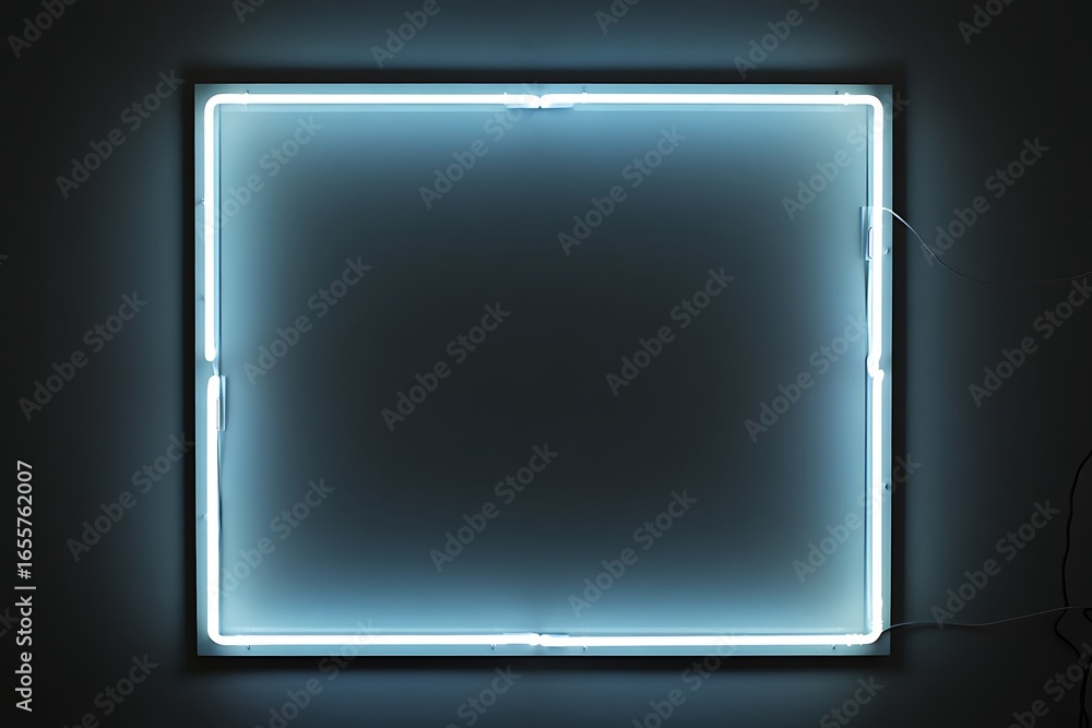 Aufkleber glowing square neon frame with a dark background for text or design
