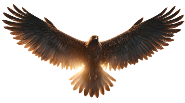 Golden Eagle in Flight, isolated on transparent background
