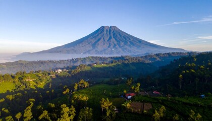 Fototapeta premium Majestic volcano overlooking valley