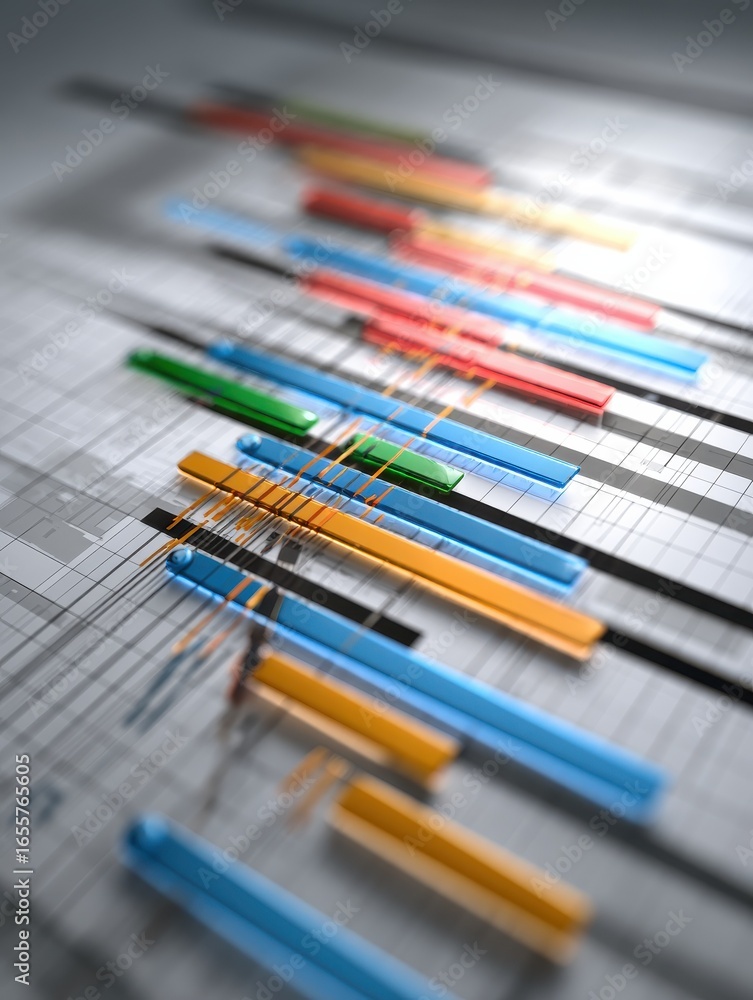 Poster project management software gantt chart ai technology business planning and data analysis visualizat