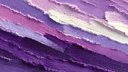 Diagonal streaks of various purple shades, creamy texture