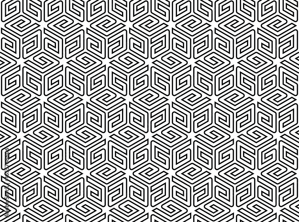 Aufkleber abstract geometric pattern. a seamless vector background. white and black ornament. graphic modern p