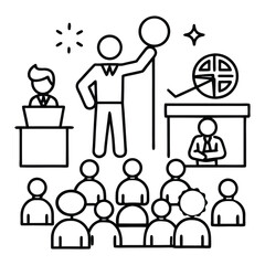 Business Presentation and Public Speaking Icons speech speaker