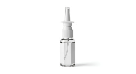 Nasal spray bottle on white background