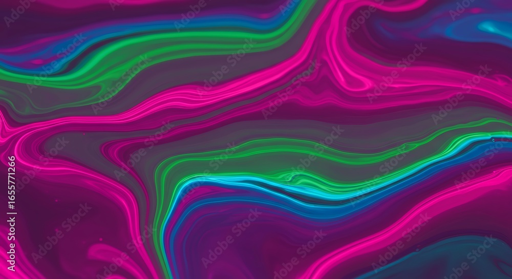Poster an abstract, colorful background with flowing lines that create a dynamic, modern feel
