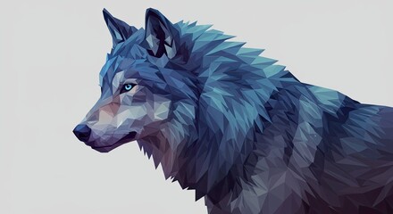 Stunning abstract geometric wolf with elegant polygon shapes