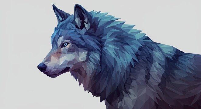 Stunning abstract geometric wolf with elegant polygon shapes
