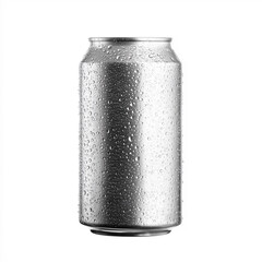Blank aluminum can with condensation
