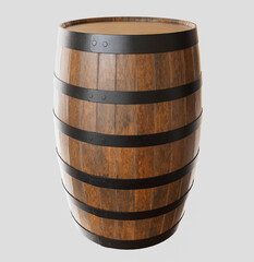 Wooden barrel isolated on white background multiple angles