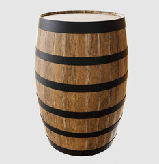 Wooden barrel isolated on white background multiple angles