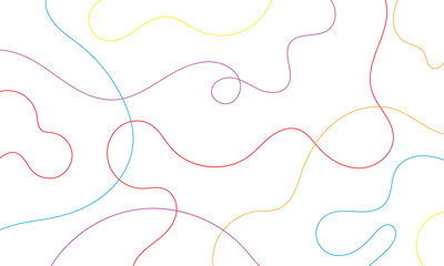 Thread line seamless pattern. Curvy intersections of ropes in organic smooth print. Abstract squiggly modern background with continuous lines. Vector illustration EPS 10 .
