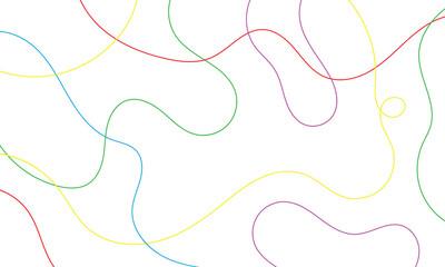 Thread line seamless pattern. Curvy intersections of ropes in organic smooth print. Abstract squiggly modern background with continuous lines. Vector illustration EPS 10 .