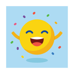 Celebrating Emoji Emoticon Tossing Confetti in the Air