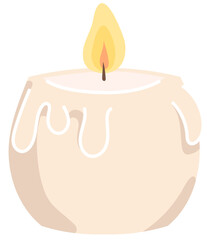 Round Candle Burning