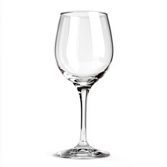 Single translucent wine glass with long stem