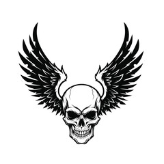 Gothic Winged Skull Sticker