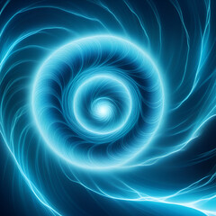 Blue swirling abstract digital art with spiral patterns in motion, glowing electric feel creating a futuristic design, vibrant energy concept for modern virtual spaces