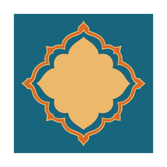 Intricate Islamic Floral Pattern Frame Symmetrical