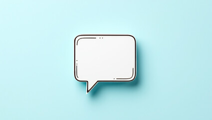 Minimal thin-line vector speech bubble with shadow offset.