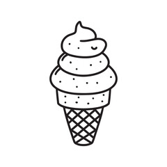 Hand drawn Ice cream lineart illustration