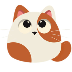 Obraz premium Brown White Cat Illustration 