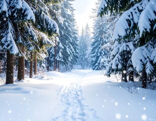 Snowy winter forest path (1)