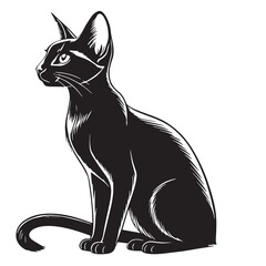 black russianblue Silhouette Vector, High Quality Illustration on White Background